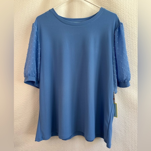 CeCe Tops - CeCe Women’s Blue Short Sleeve Top Size: 2X NWT